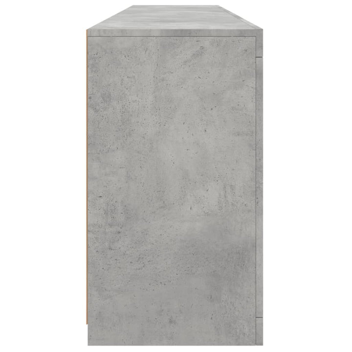 skænk med LED-lys 181,5x37x67 cm betongrå