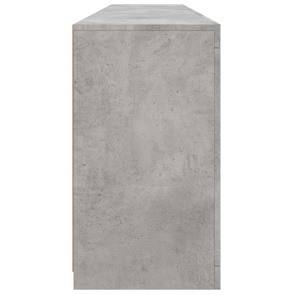 skænk med LED-lys 181,5x37x67 cm betongrå