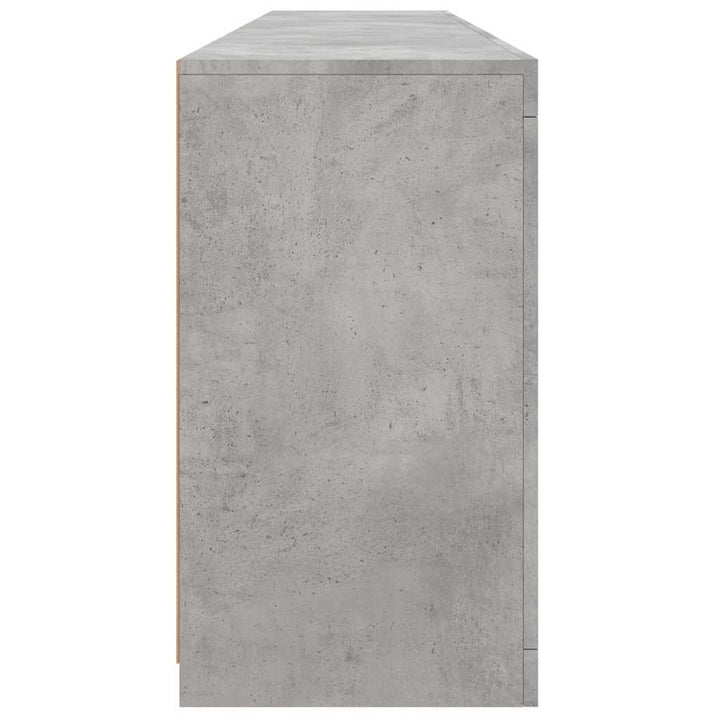 skænk med LED-lys 181,5x37x67 cm betongrå