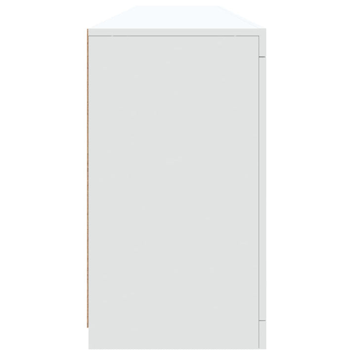 skænk med LED-lys 202x37x67 cm hvid
