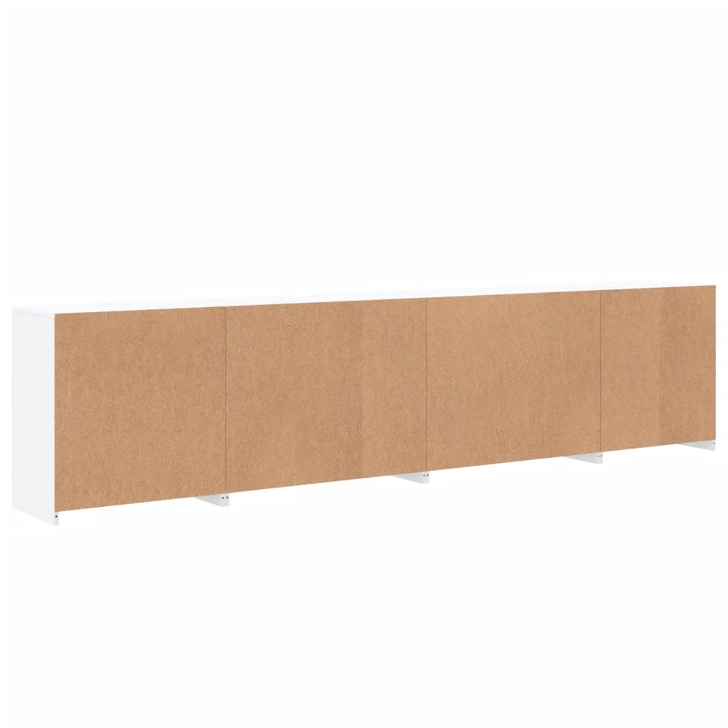 skænk med LED-lys 283x37x67 cm hvid