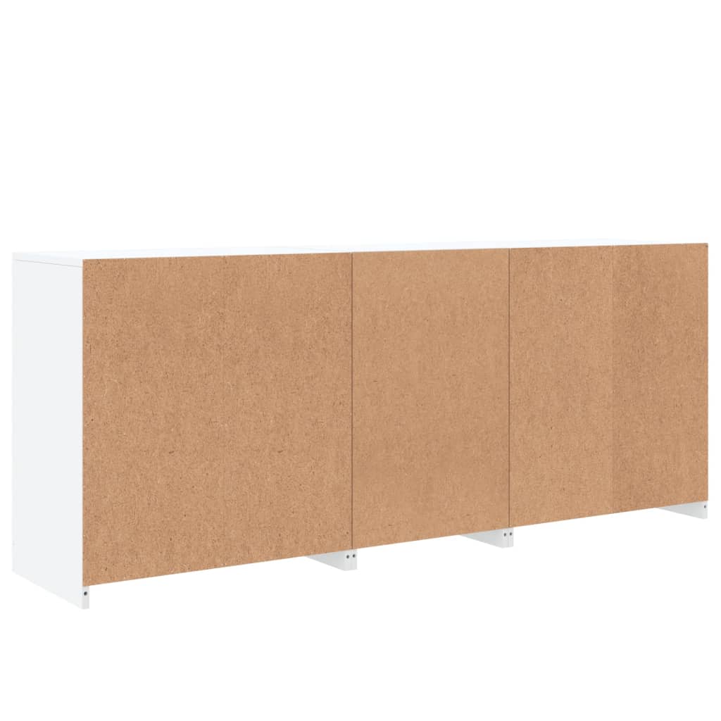 skænk med LED-lys 162x37x67 cm hvid