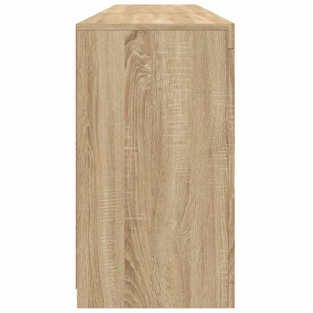 skænk med LED-lys 162x37x67 cm sonoma-eg