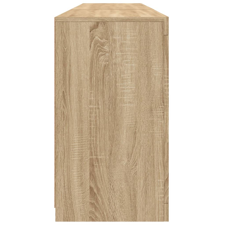 skænk med LED-lys 181,5x37x67 cm sonoma-eg