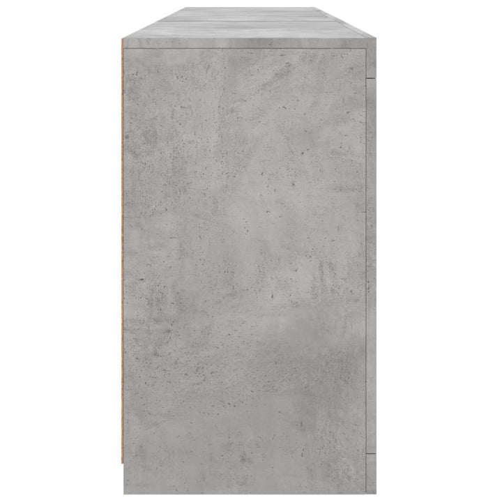 skænk med LED-lys 181,5x37x67 cm betongrå