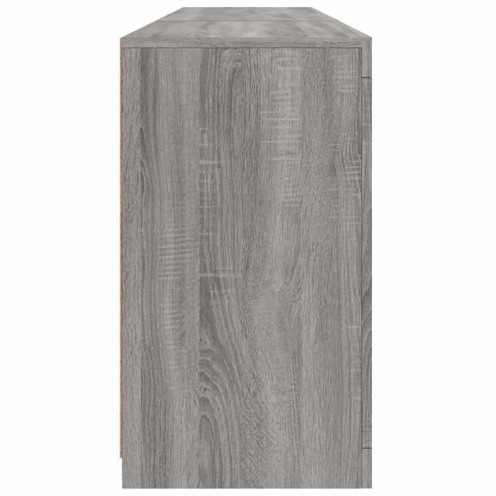 skænk med LED-lys 181,5x37x67 cm grå sonoma-eg