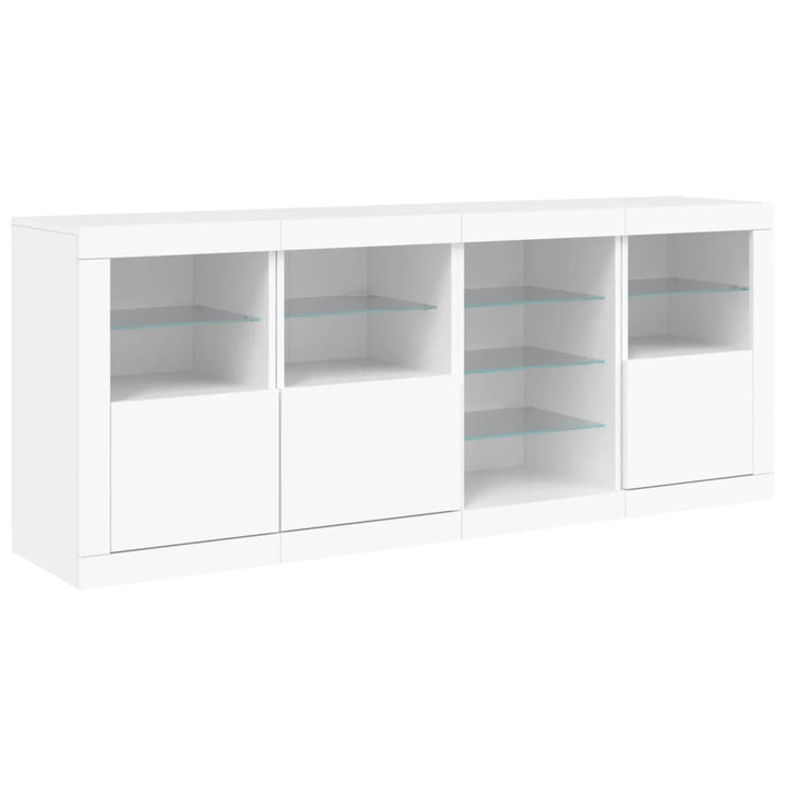 skænk med LED-lys 164x37x67 cm hvid