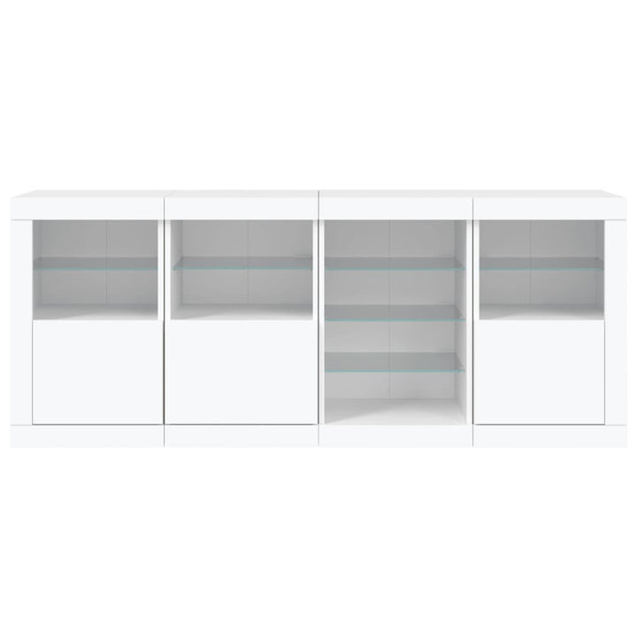 skænk med LED-lys 164x37x67 cm hvid