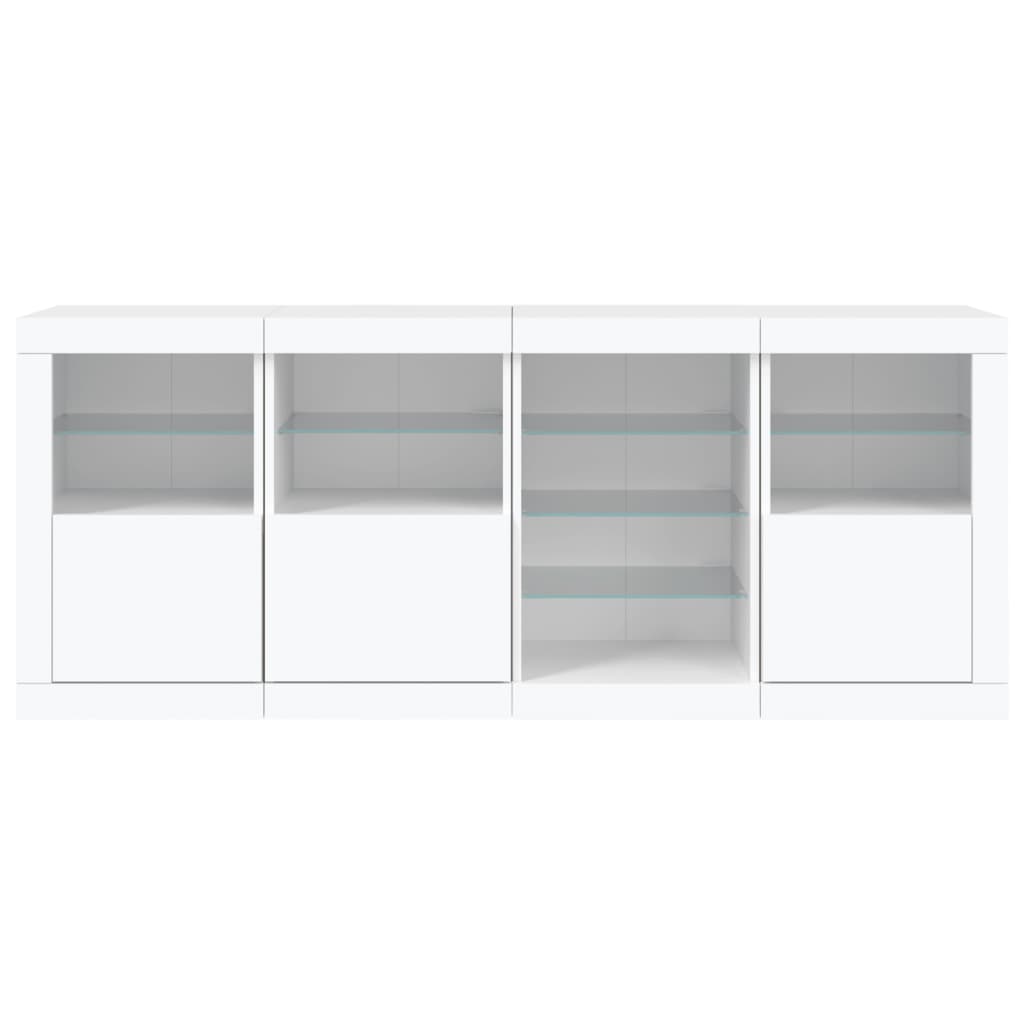 skænk med LED-lys 164x37x67 cm hvid