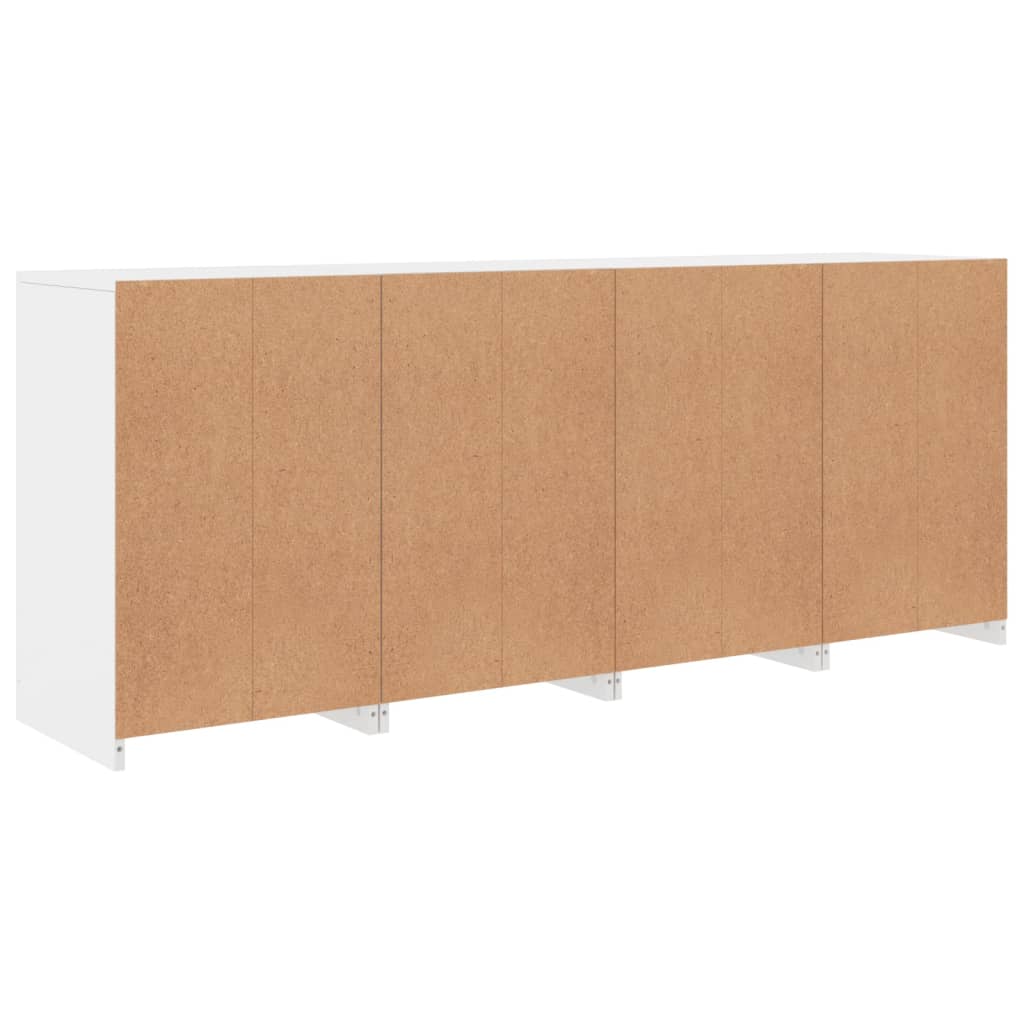skænk med LED-lys 164x37x67 cm hvid