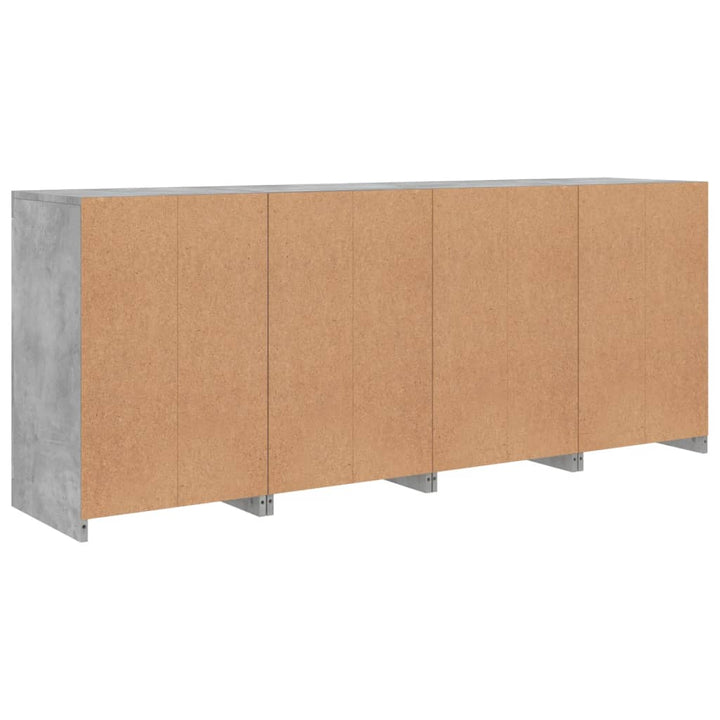 skænk med LED-lys 164x37x67 cm betongrå