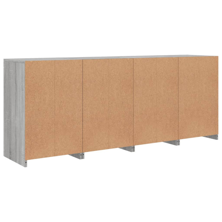 skænk med LED-lys 164x37x67 cm grå sonoma-eg