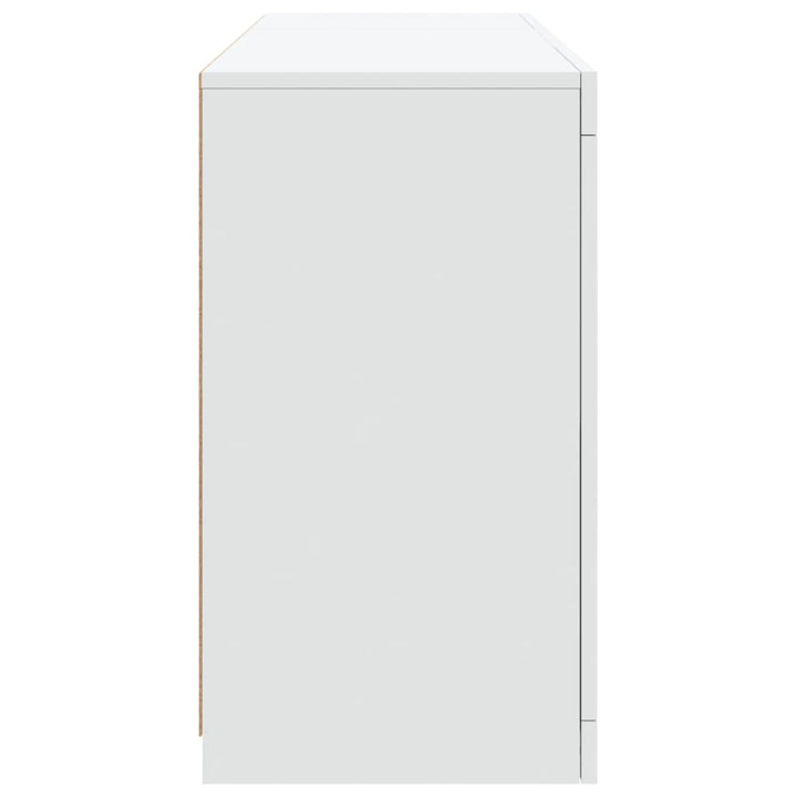 skænk med LED-lys 123x37x67 cm hvid