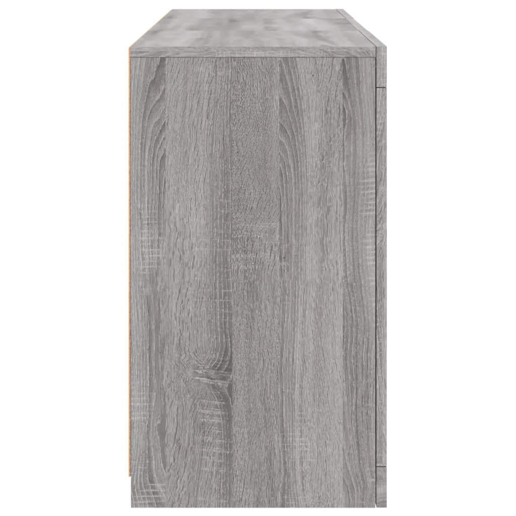 skænk med LED-lys 123x37x67 cm grå sonoma-eg