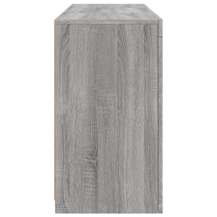 skænk med LED-lys 123x37x67 cm grå sonoma-eg