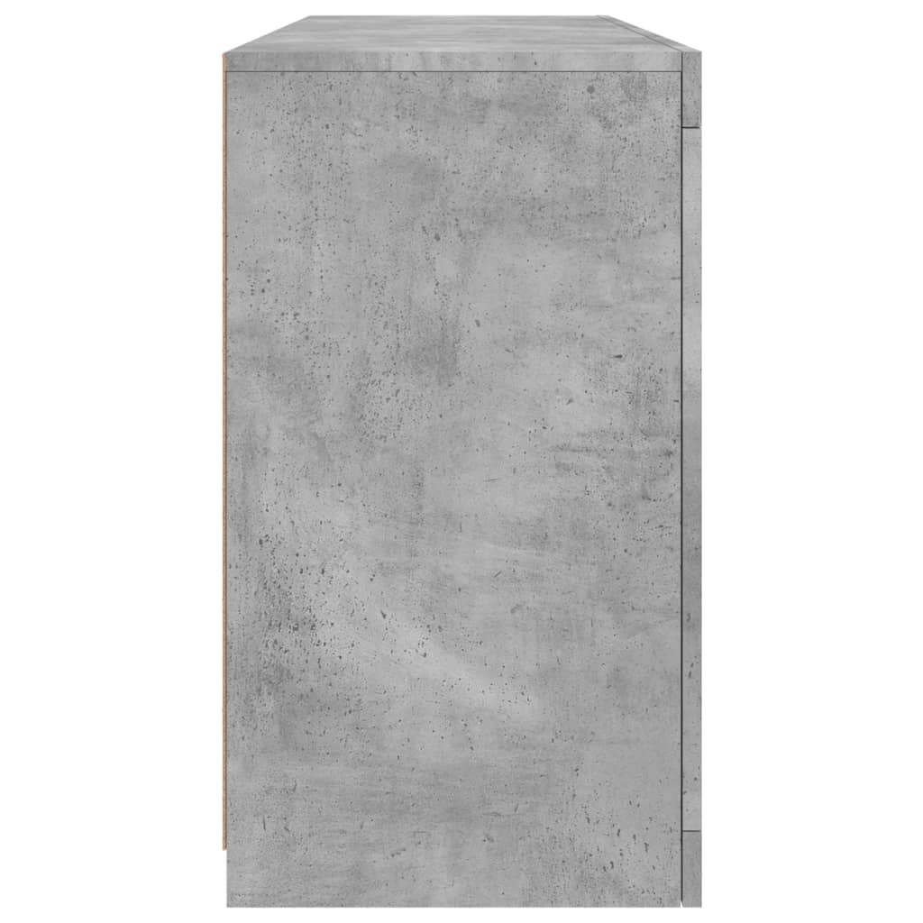 skænk med LED-lys 142,5x37x67 cm betongrå