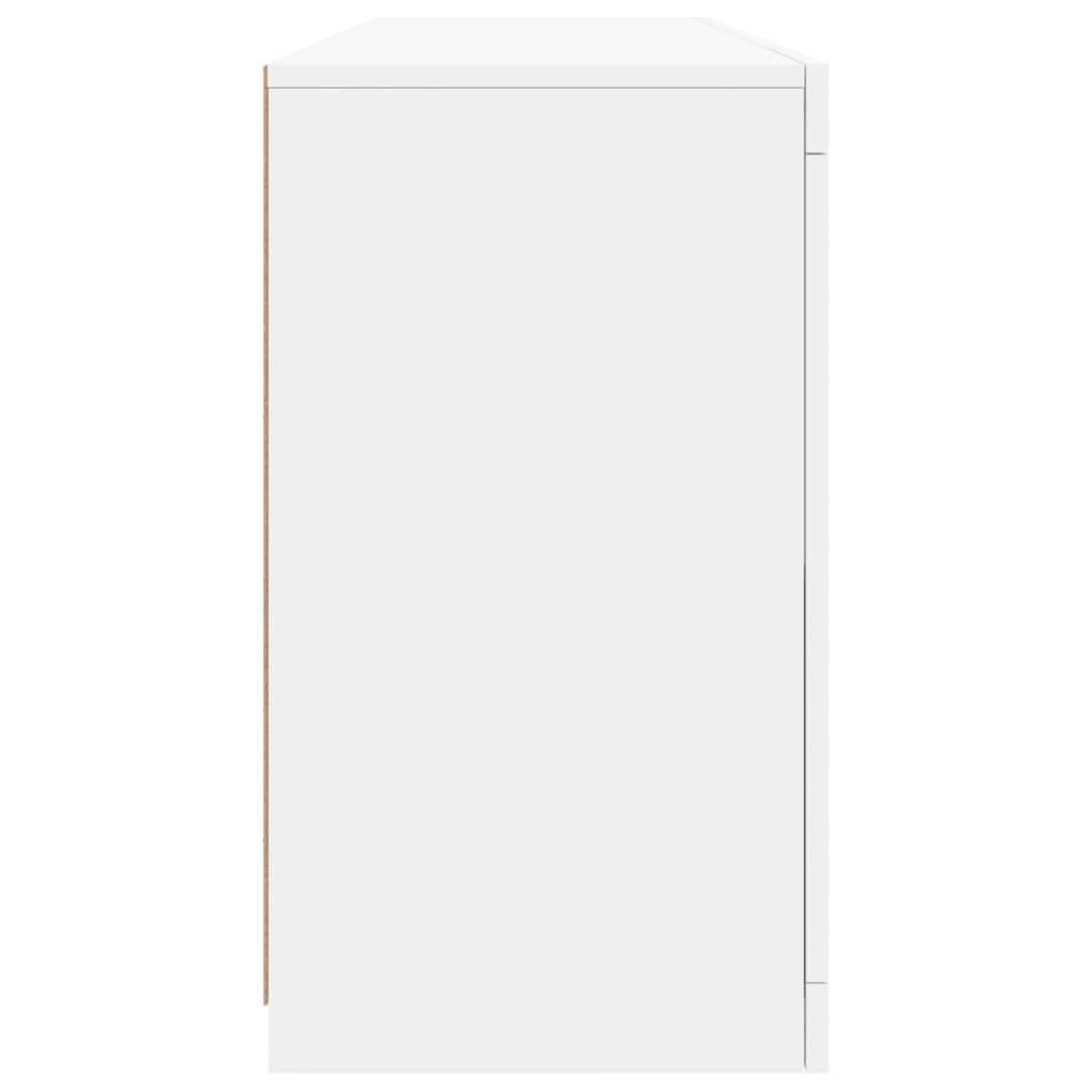 skænk med LED-lys 163x37x67 cm hvid