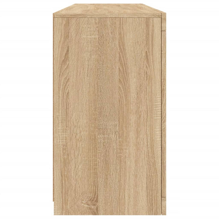 skænk med LED-lys 163x37x67 cm sonoma-eg