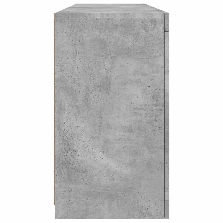 skænk med LED-lys 163x37x67 cm betongrå