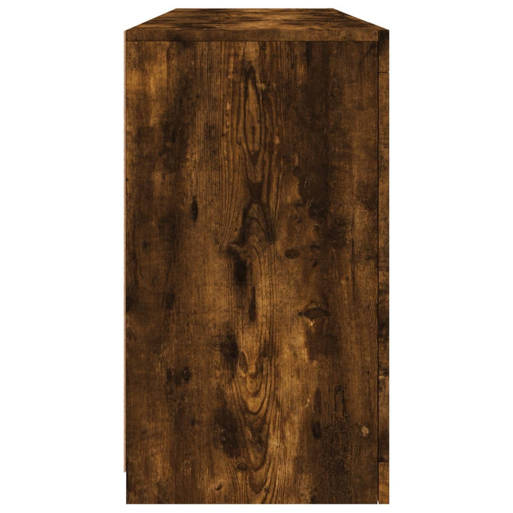 skænk med LED-lys 163x37x67cm røget egetræsfarve