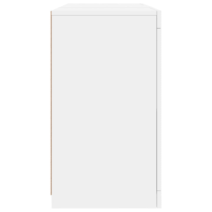 skænk med LED-lys 123x37x67 cm hvid