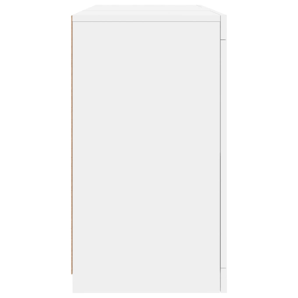 skænk med LED-lys 123x37x67 cm hvid