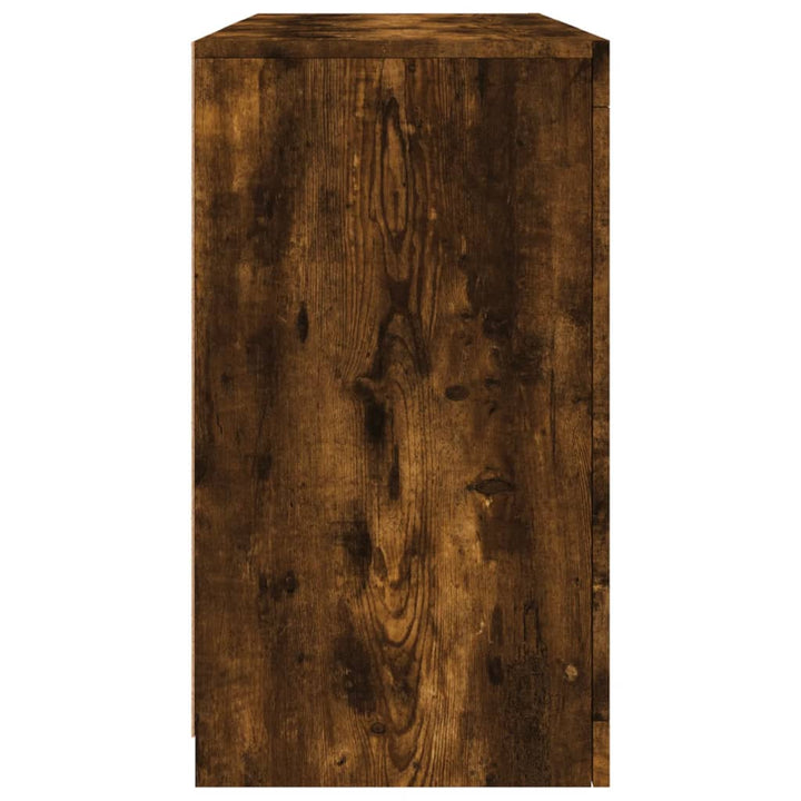 skænk med LED-lys 123x37x67cm røget egetræsfarve