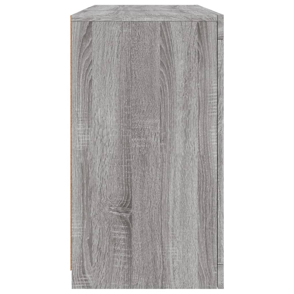 skænk med LED-lys 123x37x67 cm grå sonoma-eg