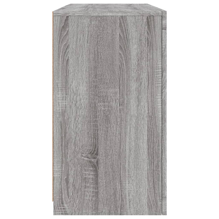 skænk med LED-lys 123x37x67 cm grå sonoma-eg