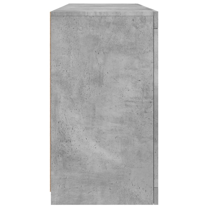 skænk med LED-lys 142,5x37x67 cm betongrå