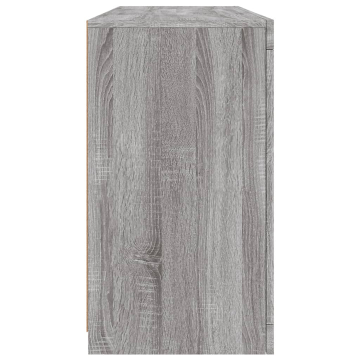 skænk med LED-lys 142,5x37x67 cm grå sonoma-eg