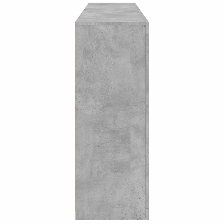 skænk med LED-lys 162x37x100 cm betongrå