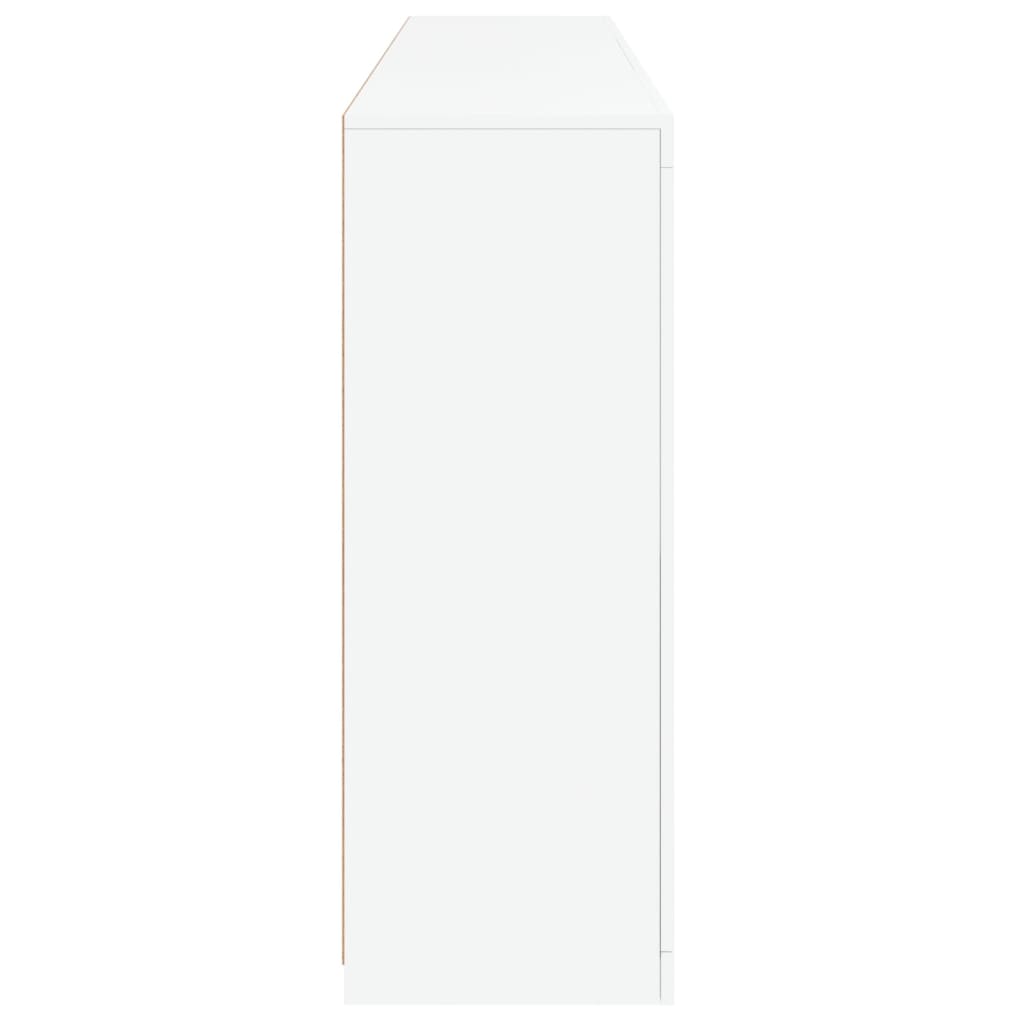 skænk med LED-lys 181,5x37x100 cm hvid