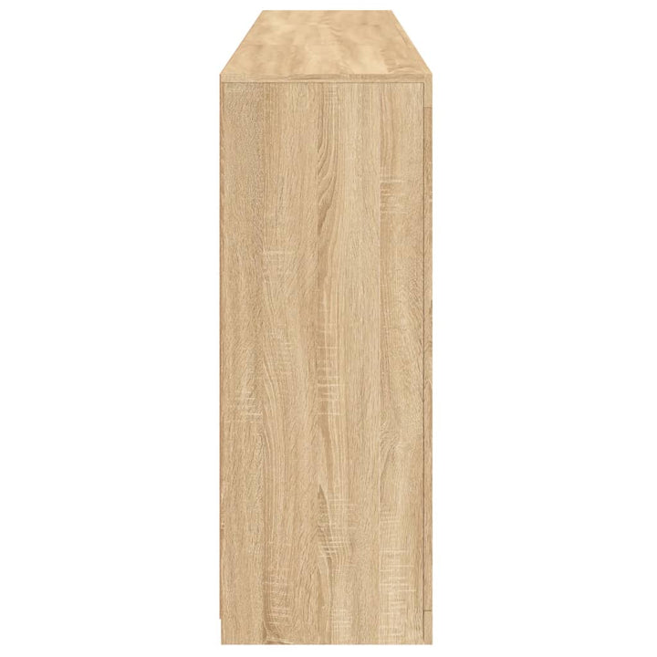 skænk med LED-lys 181,5x37x100 cm sonoma-eg