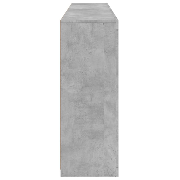 skænk med LED-lys 181,5x37x100 cm betongrå