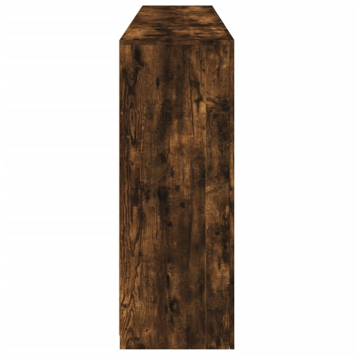 skænk med LED-lys 181,5x37x100 cm røget egetræsfarve