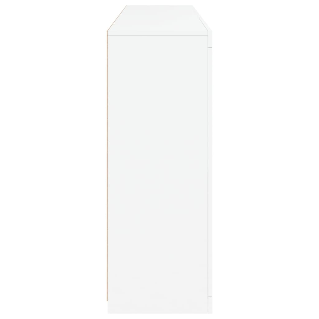 skænk med LED-lys 162x37x100 cm hvid