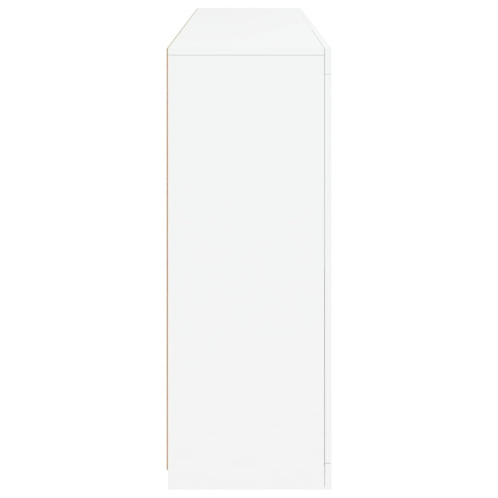 skænk med LED-lys 162x37x100 cm hvid