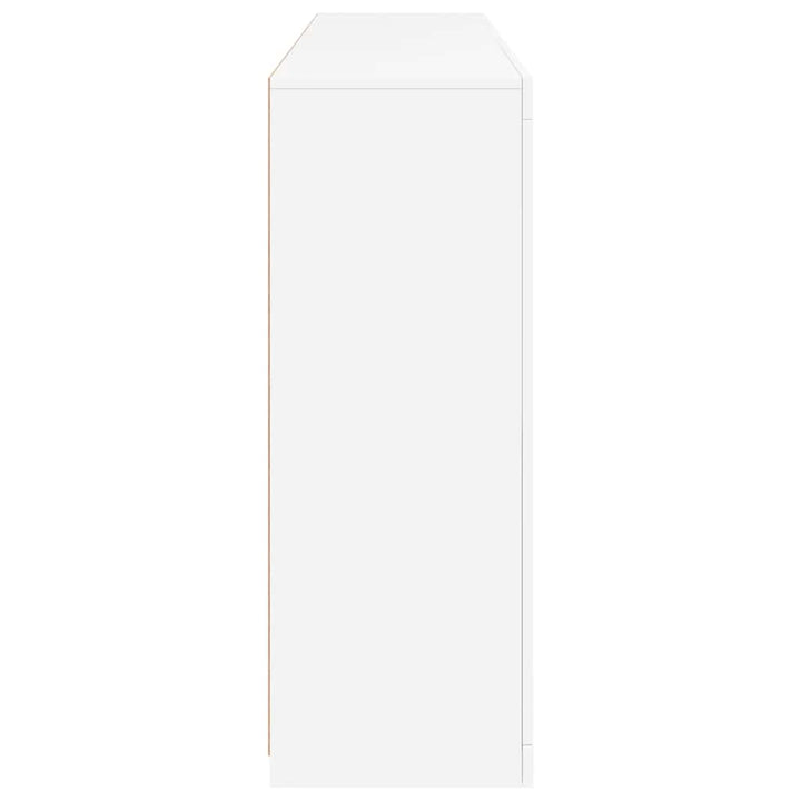 skænk med LED-lys 162x37x100 cm hvid