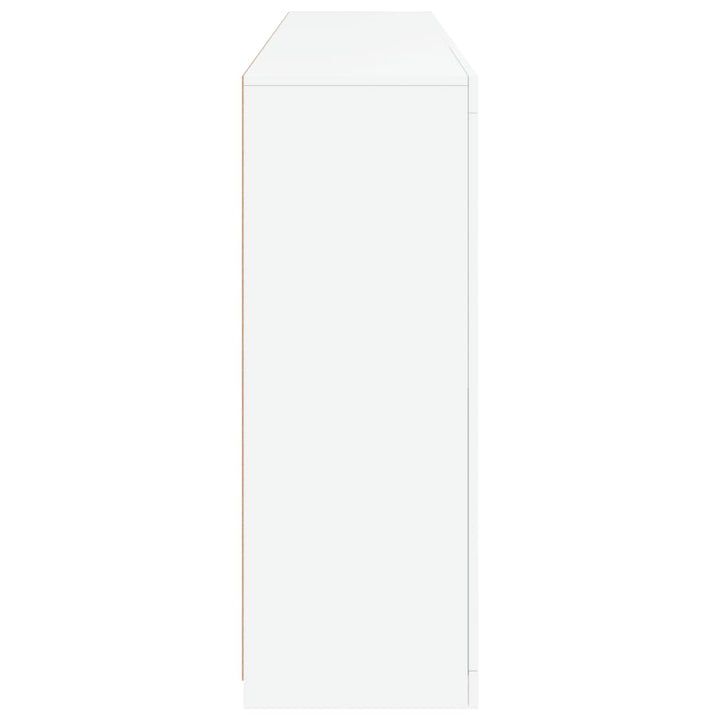skænk med LED-lys 181,5x37x100 cm hvid