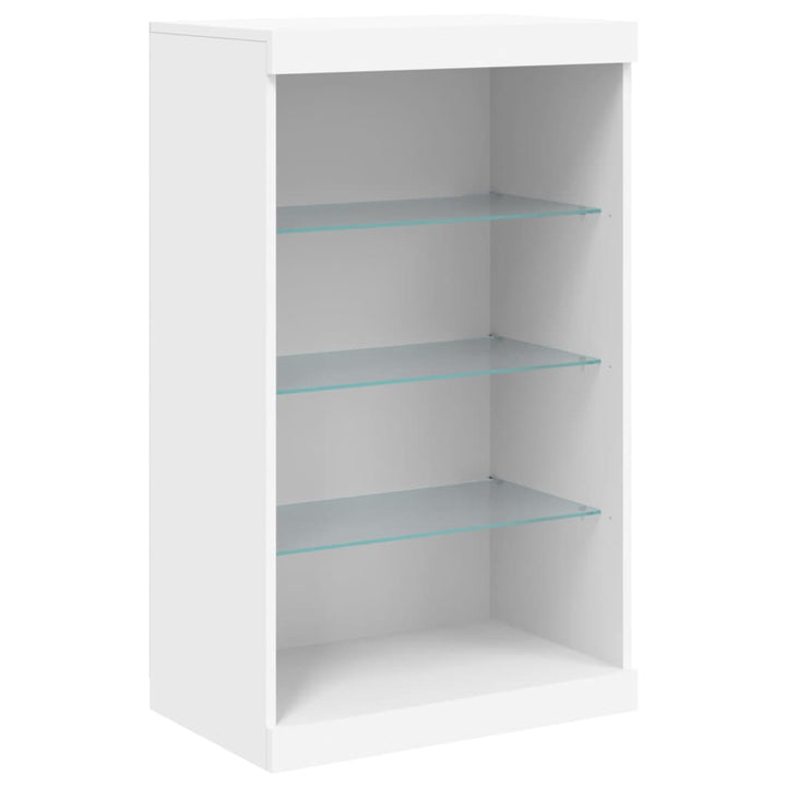 skænk med LED-lys 181,5x37x100 cm hvid