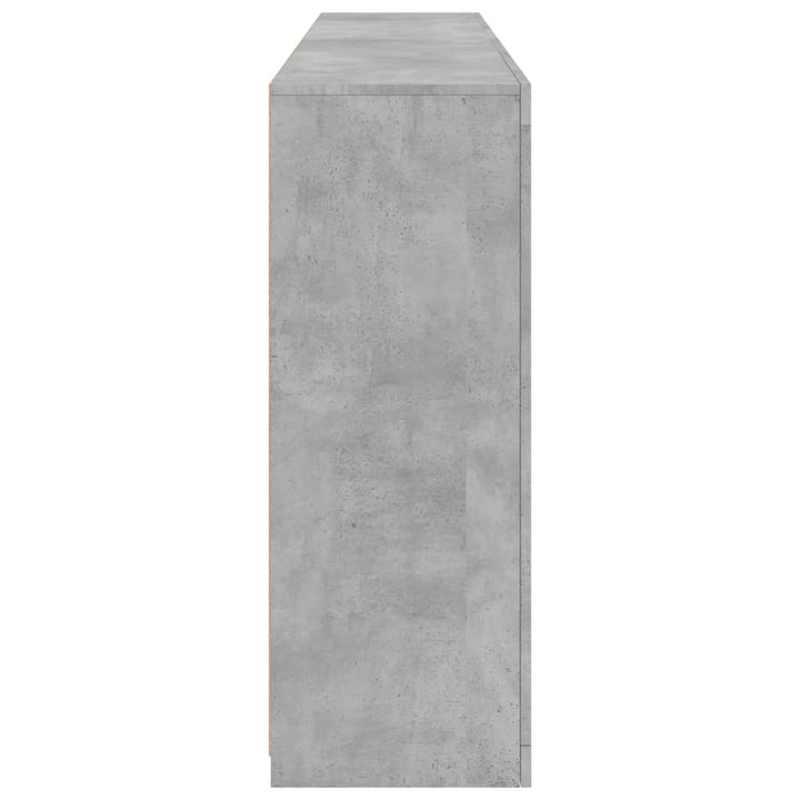 skænk med LED-lys 181,5x37x100 cm betongrå