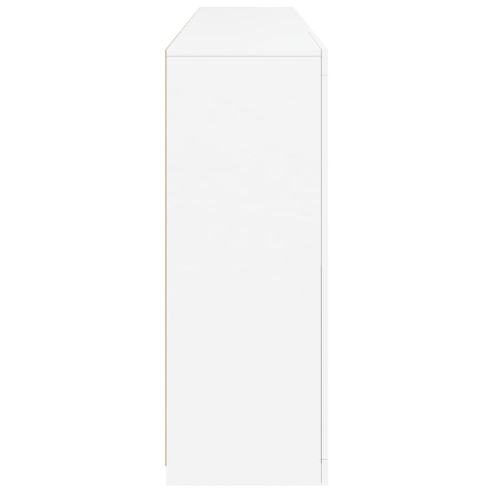 skænk med LED-lys 202x37x100 cm hvid