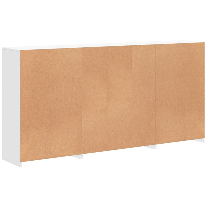 skænk med LED-lys 202x37x100 cm hvid