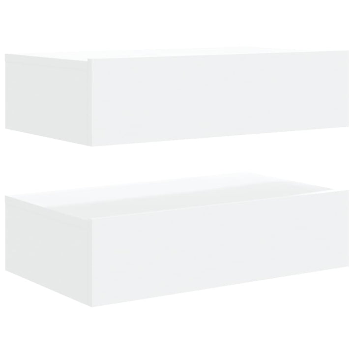tv-borde 2 stk. med LED-lys 60x35x15,5 cm hvid