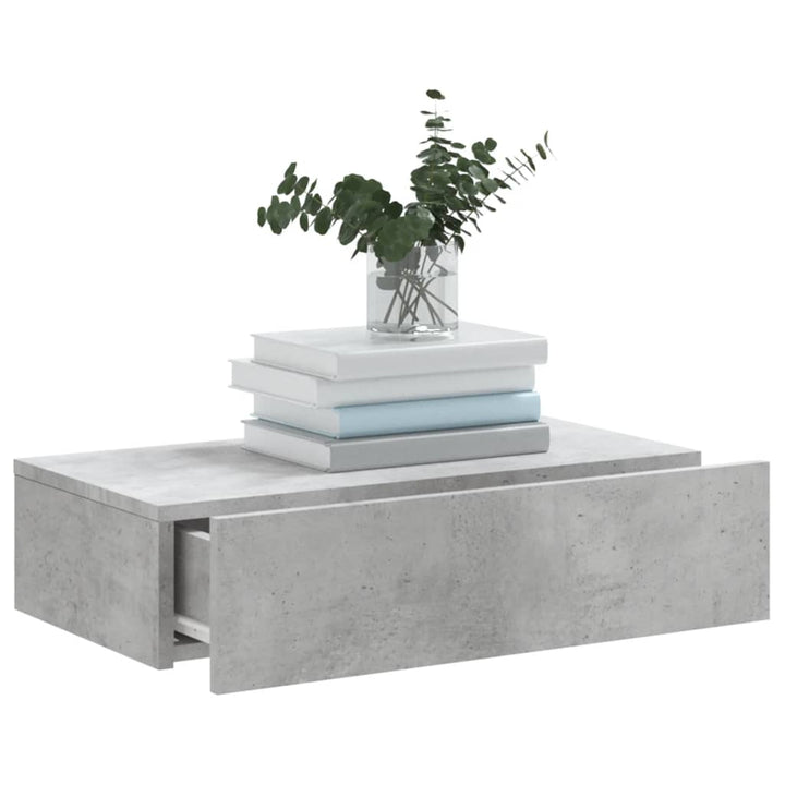 tv-bord med LED-lys 60x35x15,5 cm betongrå