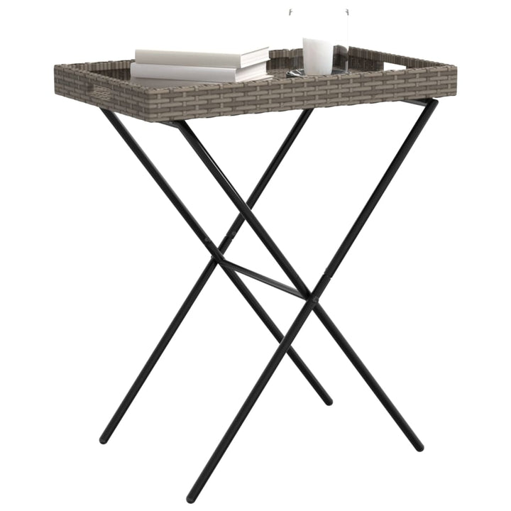 bakkebord 65x40x75 cm polyrattan grå