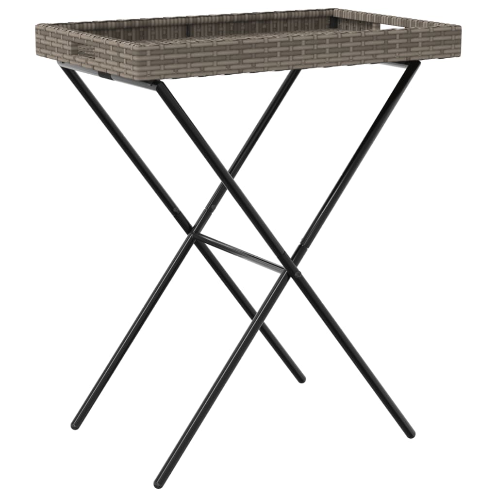 bakkebord 65x40x75 cm polyrattan grå