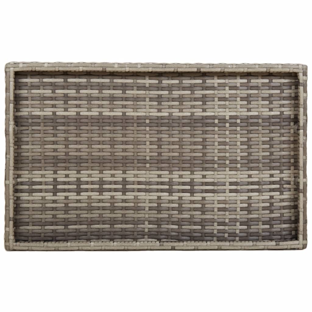 bakkebord 65x40x75 cm polyrattan grå