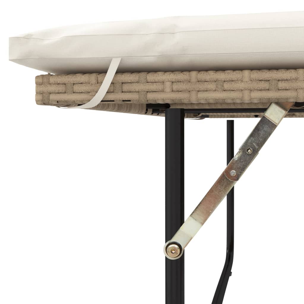 2-personers havesofa med hynder polyrattan og akacietræ beige